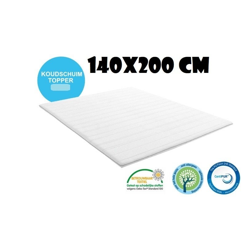 1HI Nieuw Topper 140x200cm Polyetherschuim +Levering, Huis en Inrichting, 200 cm, Nieuw, Tweepersoons, 140 cm