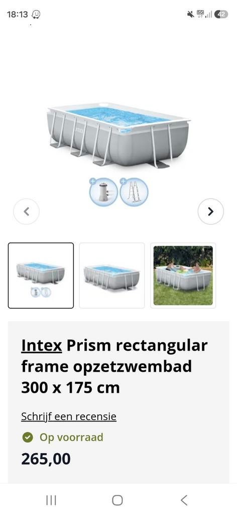 Zwembad intex, Ophalen