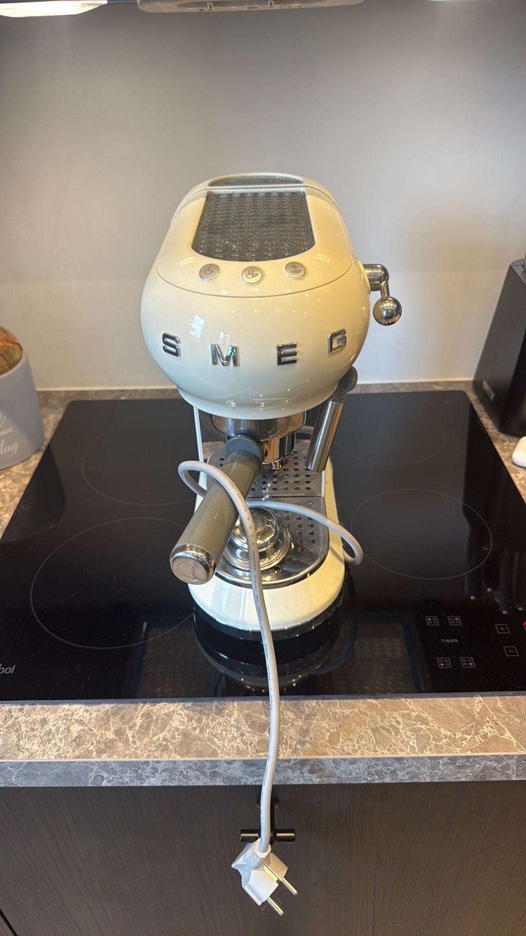 Smeg espresso machine creme, Ophalen, Zo goed als nieuw