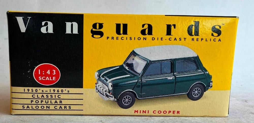 Austin Mini groen-wit Vanguards VA25002., Hobby & Loisirs créatifs, Voitures miniatures | 1:43, Comme neuf, Voiture, Vanguards