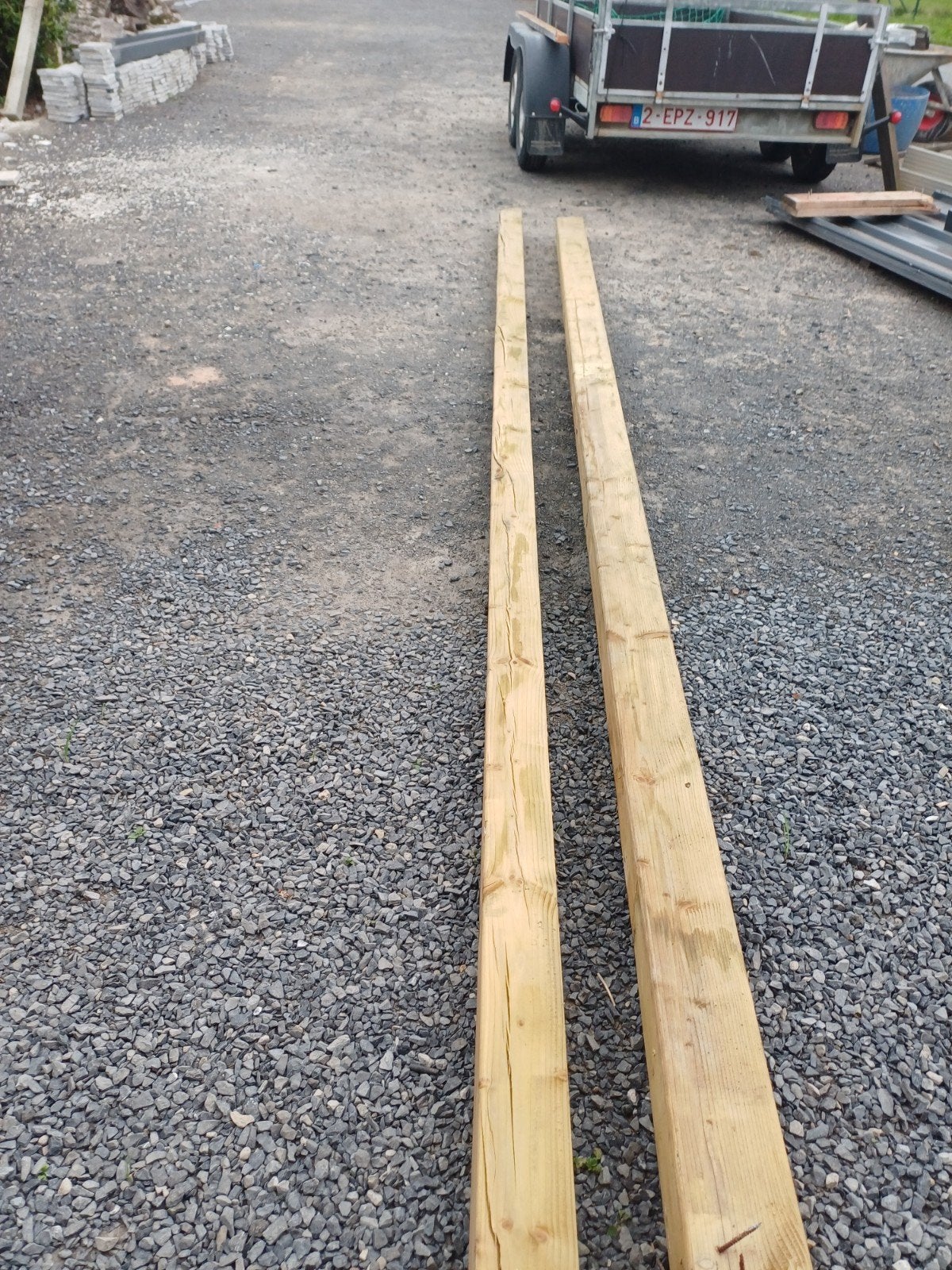 vierkante palen, Tuin en Terras, Ophalen, Zo goed als nieuw, 250 cm of meer, Palen