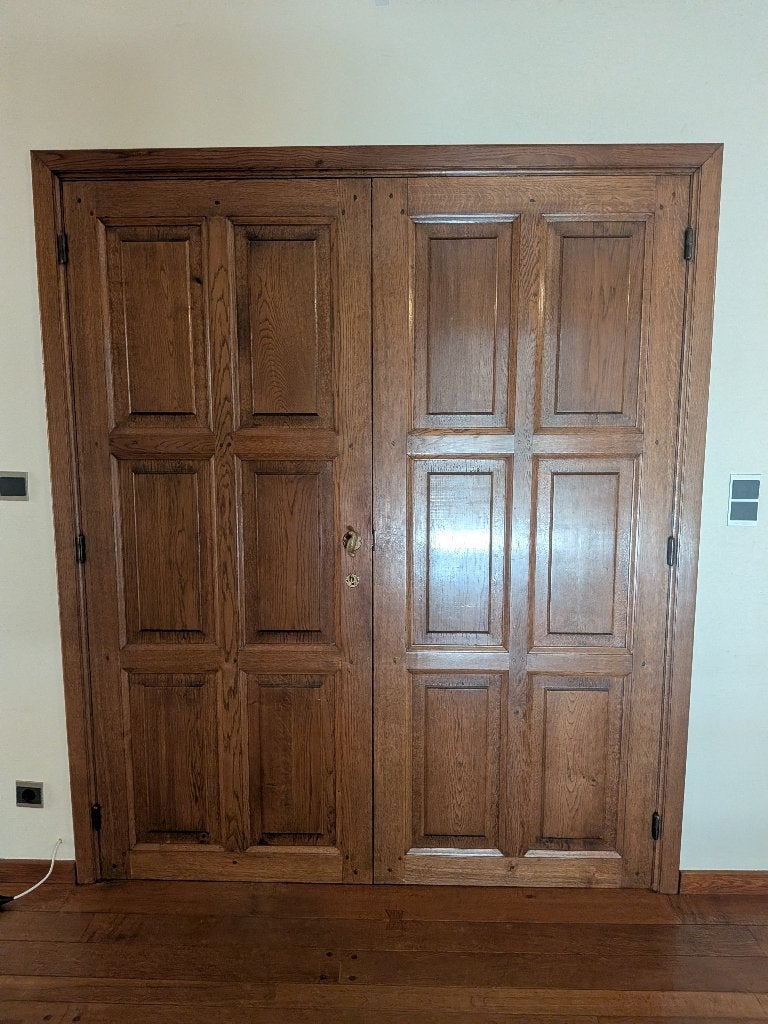 Massieve houten dubbele binnendeuren, Porte intérieure, Enlèvement, Bois, 200 à 215 cm