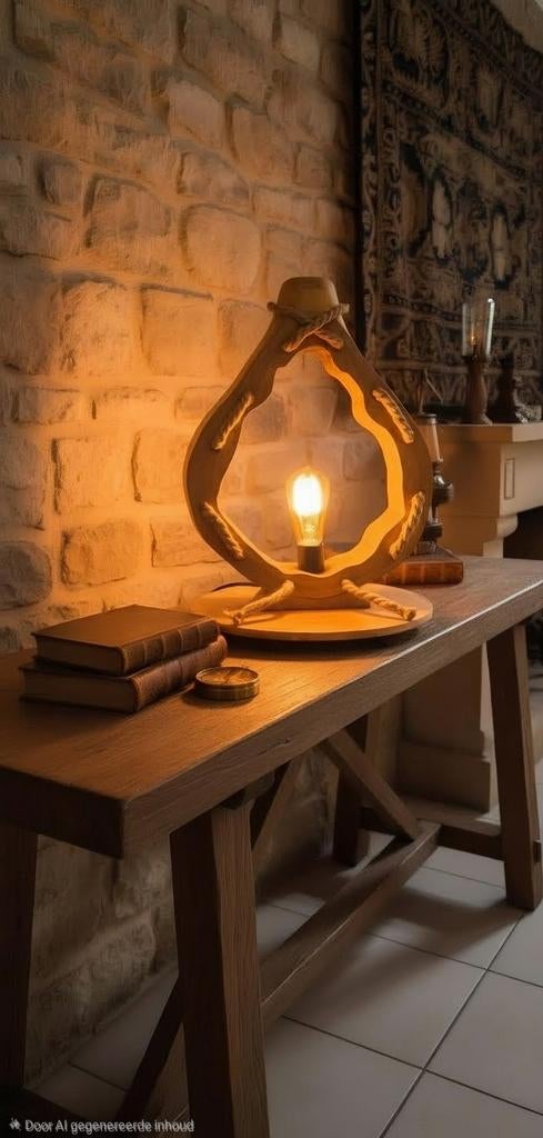 Lampe de table rustique artisanale, Neuf, Moins de 50 cm, Landelijk, Enlèvement