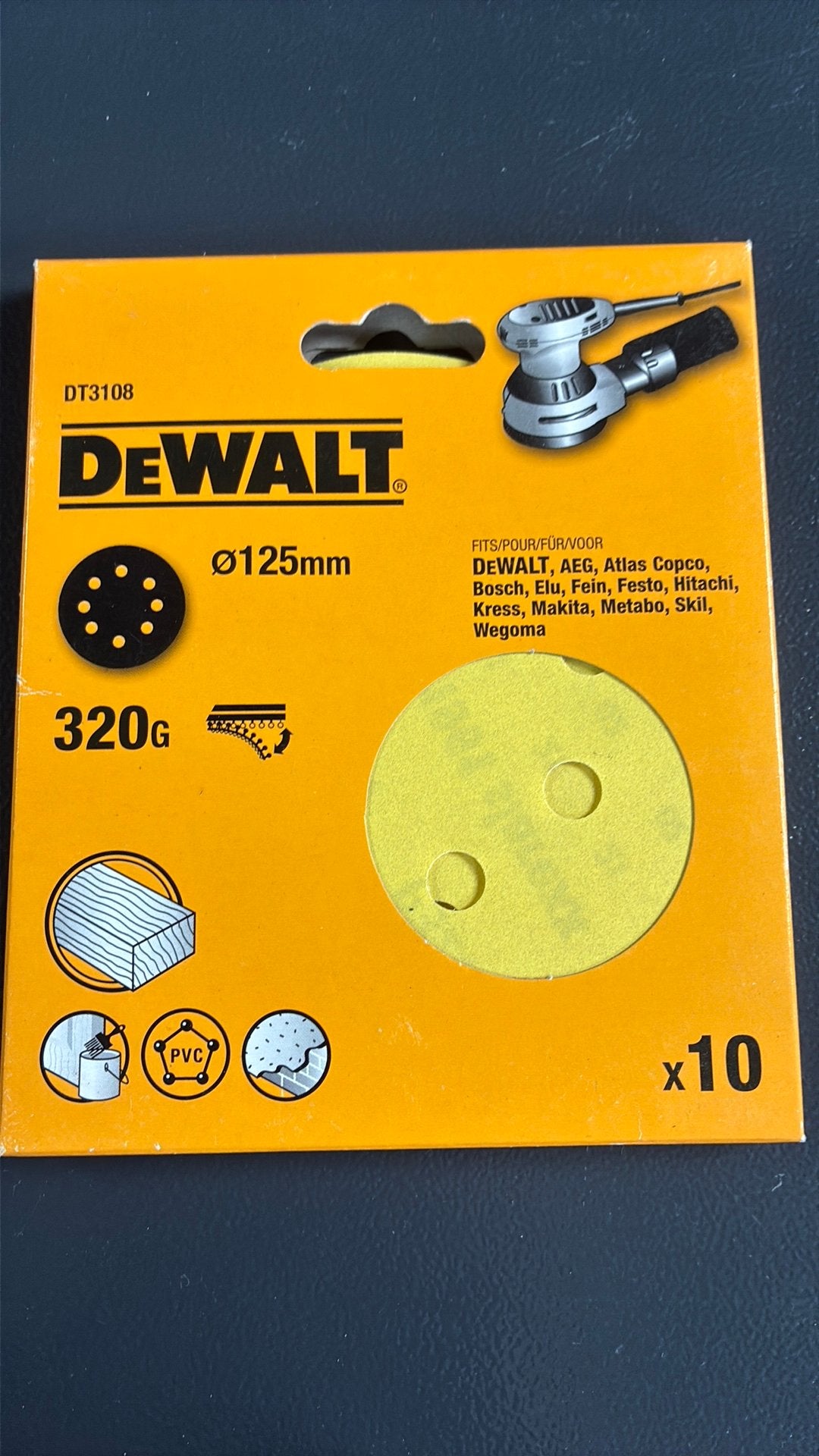 Schuurschijven DeWalt 8 gaten 320G, Ophalen, Nieuw, DeWalt
