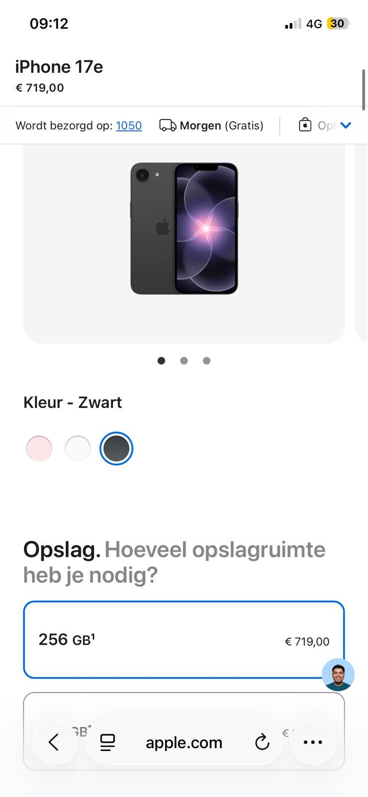 NEW iPhone 17e 256GB black + protector + case, Telecommunicatie, Mobiele telefoons | Samsung, Ophalen, Overige modellen, Zwart