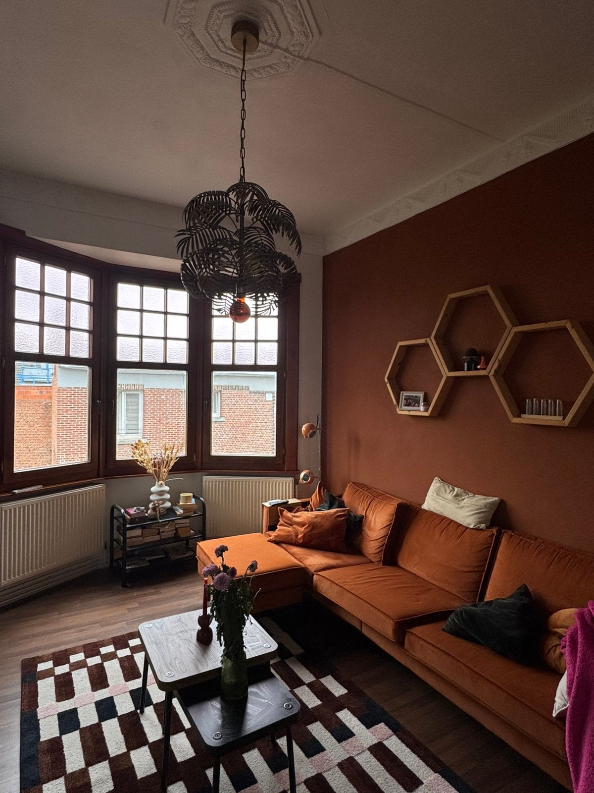 Statische hanglamp, Huis en Inrichting, Lampen | Kroonluchters, Ophalen, Zo goed als nieuw