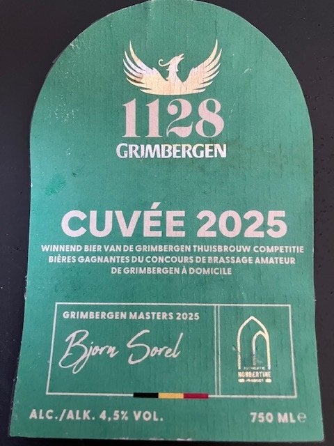 bieretiket,grimbergen,, Verzenden, Gebruikt