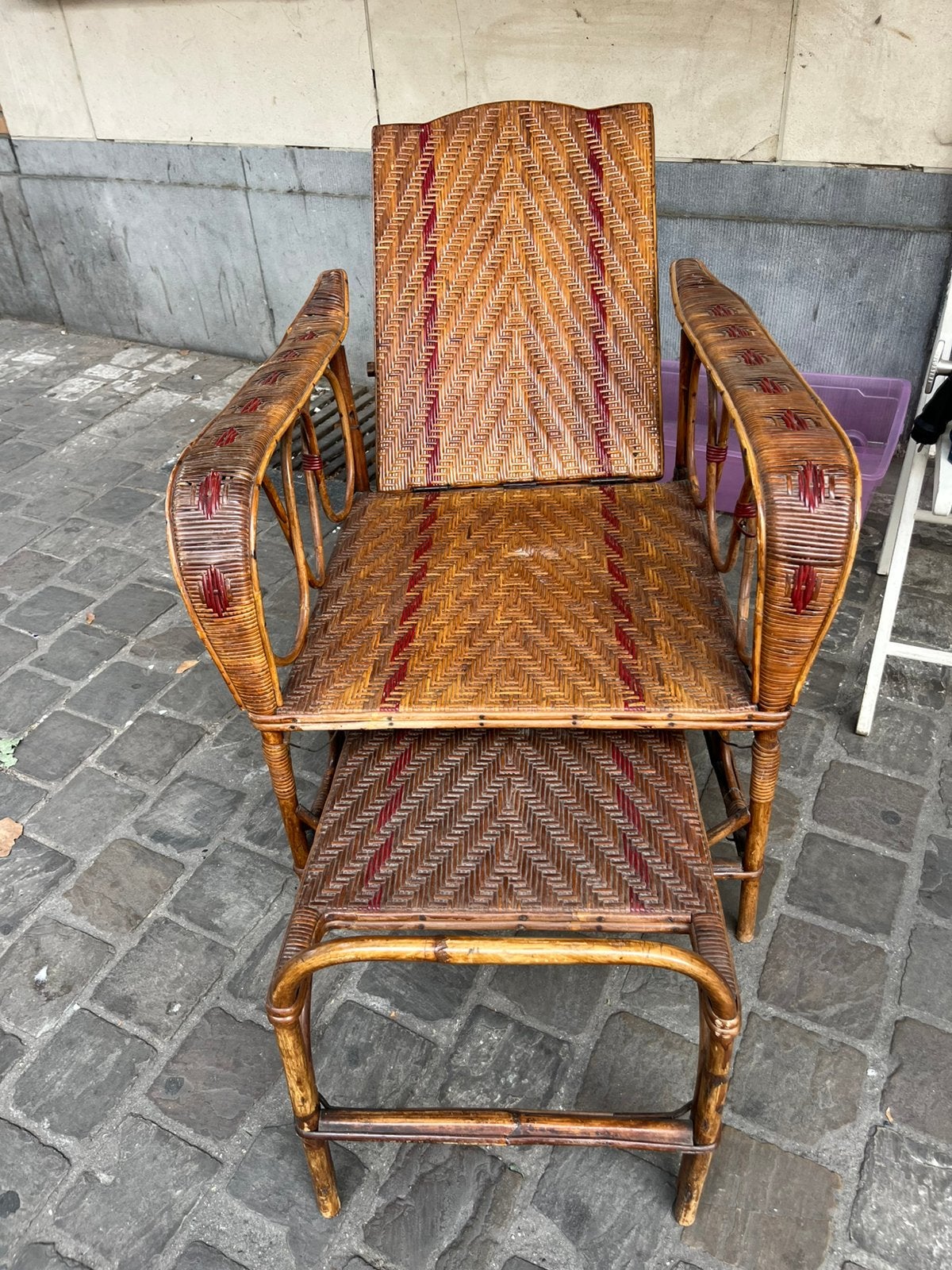 Mooie rotan ligzetel, Jardin & Terrasse, Enlèvement, Comme neuf, Rotin
