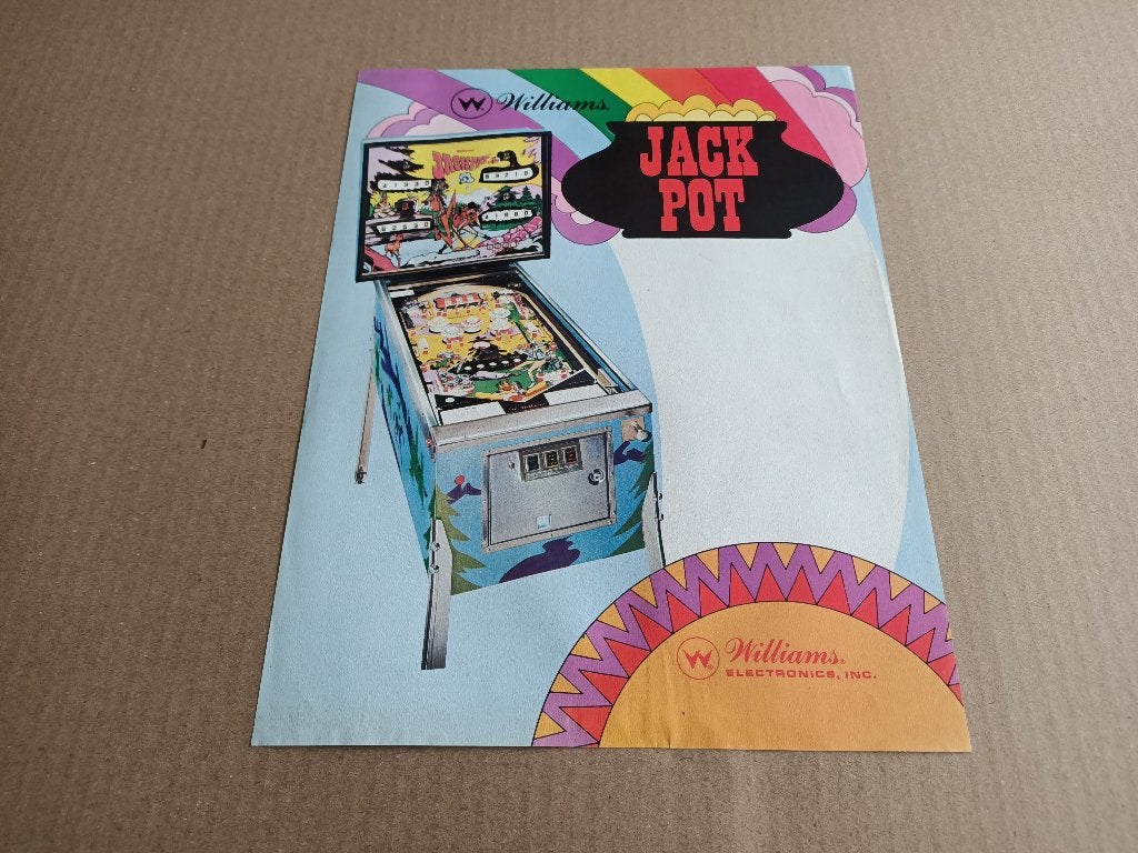 Flyer: Williams Jack pot (1971) Flipperkast, Verzamelen, Automaten | Flipperkasten, Verzenden, Flipperkast, Williams