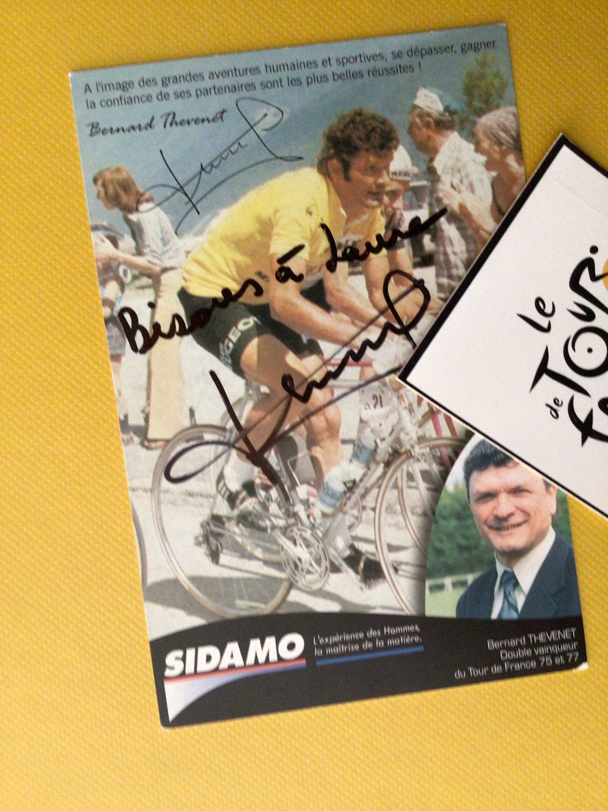 Wielerkaart tour de france bernard thevenet signe, Verzenden, Zo goed als nieuw