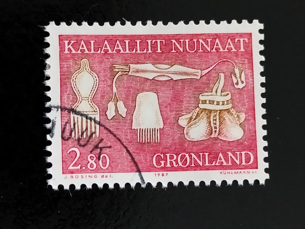 Groenland 1987 - etnografie, naaigerief, Verzenden, Denemarken, Gestempeld