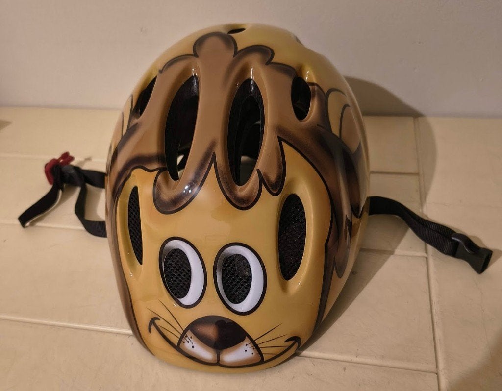 Lazer Max Kinderhelm Leeuw (49-56 cm) - met handleiding, Fietsen en Brommers, Fietsaccessoires | Fietshelmen, Lazer, Jongen of Meisje