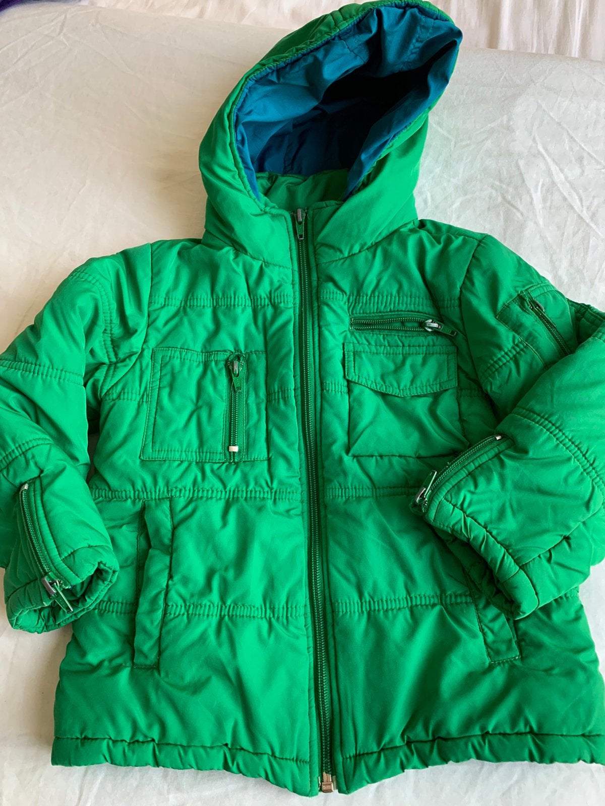 Veste vert vif pour tout-petits de 4/5 ans Fred & Ginger, Enlèvement, Utilisé, Garçon, Manteau