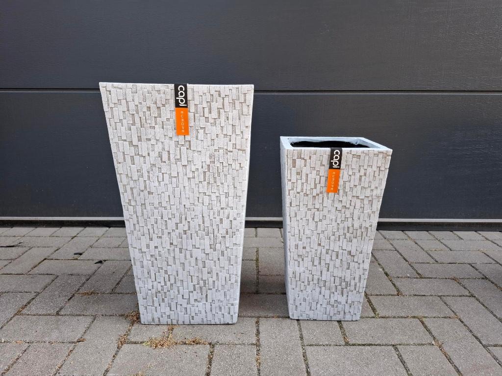 bloempotten, Tuin en Terras, Steen, Nieuw, Balkon, 40 tot 70 cm