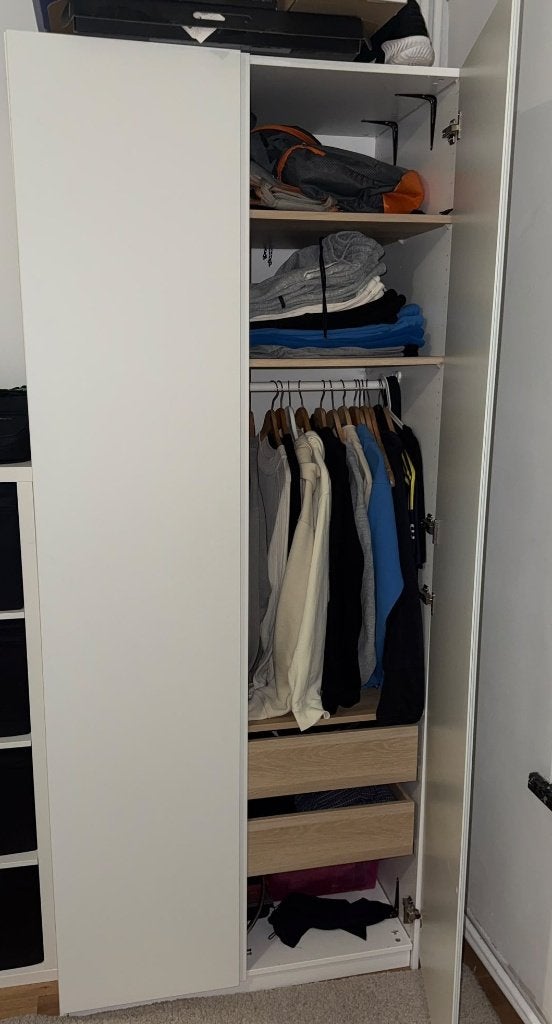 PAX Ikea kledingkast, wit/wit, 100x60x236 cm, Ophalen, Gebruikt