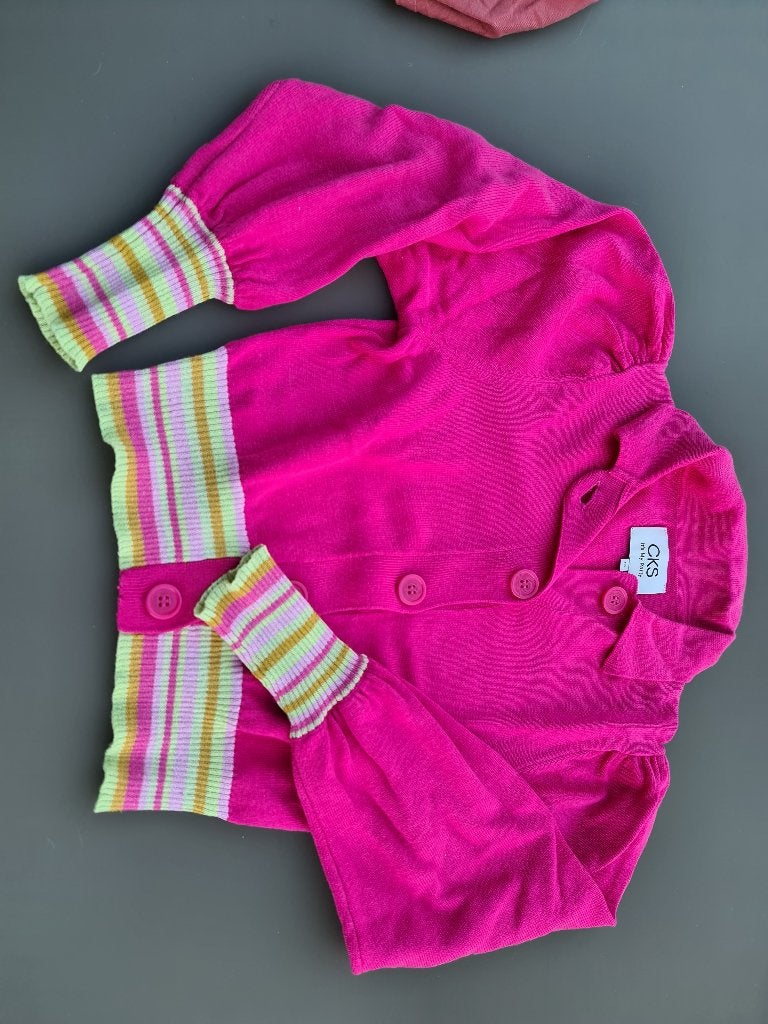 Roze trui, pull met knopen, CKS, 140, Ophalen, Zo goed als nieuw