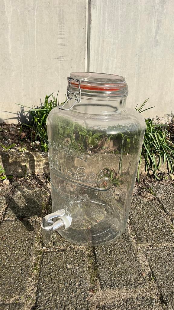 Glazen kruik met tap 8l, Ophalen, Zo goed als nieuw
