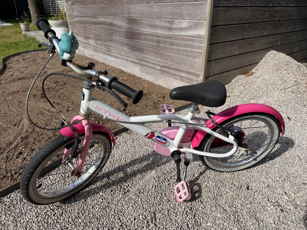 Meisjesfiets 16", Ophalen, Velgrem, B-twin, Zijwieltjes