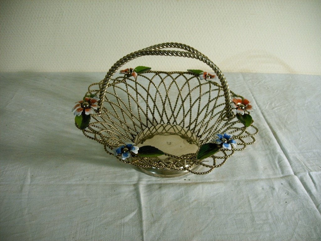 Vintage draadmand van  verchroomd metaal., Ophalen of Verzenden