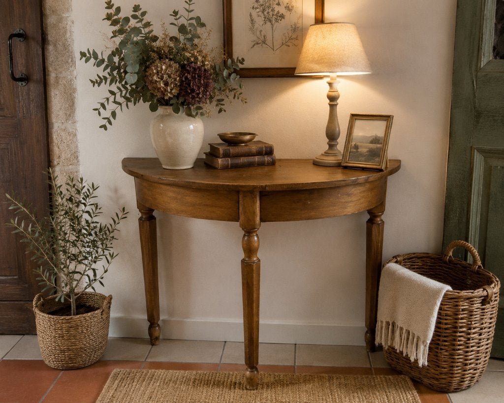 Ancienne table demi-lune en chêne massif – XIXe siècle, Enlèvement