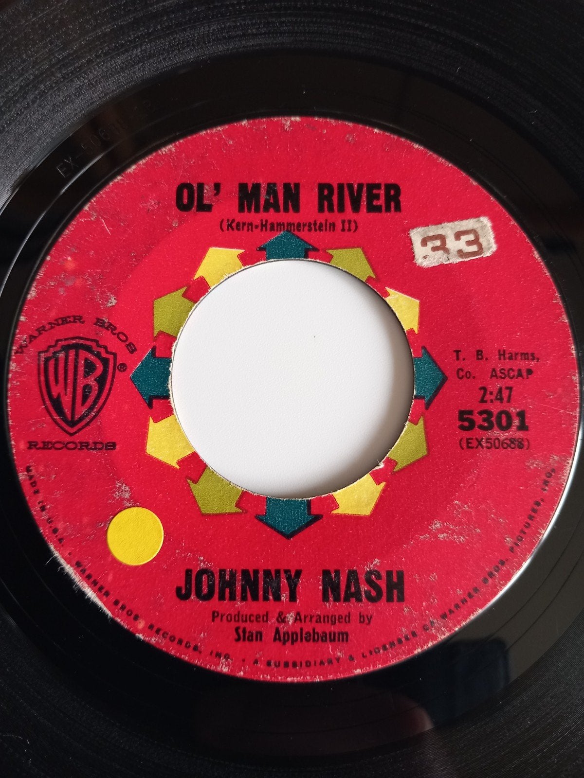 JOHNNY NASH. OL MAN RIVER. POPCORN USA 45T