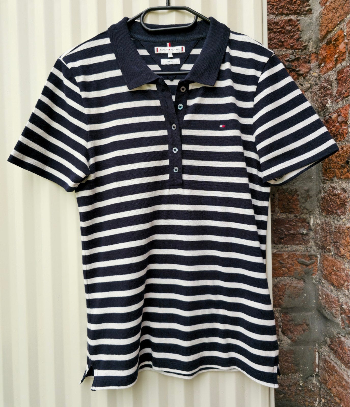 Tommy Hilfiger poloshirt met slanke pasvorm en L, Kleding | Dames, T-shirts, Meerkleurig, Maat 42/44 (L), Ophalen of Verzenden