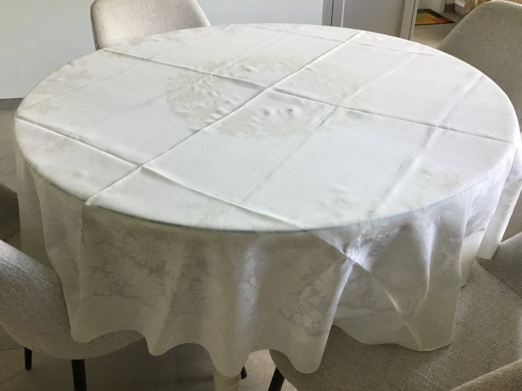 fijn rond tafelkleed 160 cm, Nappe, Comme neuf, Autour de, Enlèvement ou Envoi