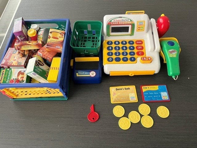 speelgoedkassa met accessoires, Kinderen en Baby's, Speelgoed | Overig, Ophalen of Verzenden, Gebruikt, Jongen of Meisje