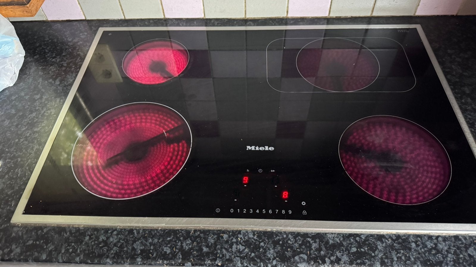 Keramische kookplaat Miele, Elektronische apparatuur, Ophalen, Gebruikt, Keramisch, 4 kookzones