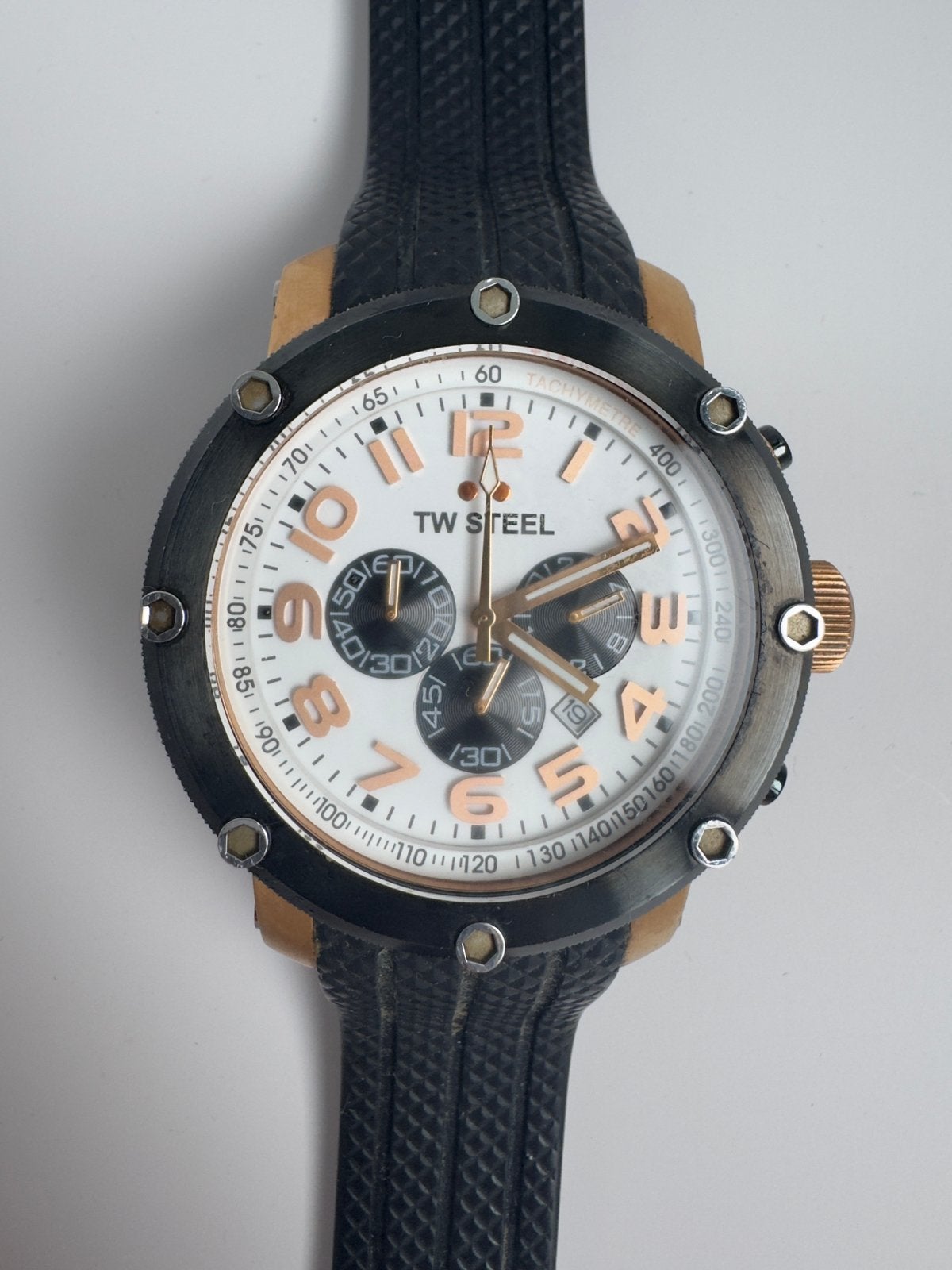 TW Steel Chronograaf Tech Rosé/Gold Heren Horloge, Handtassen en Accessoires, Horloges | Heren, Staal, Polshorloge, Overige materialen