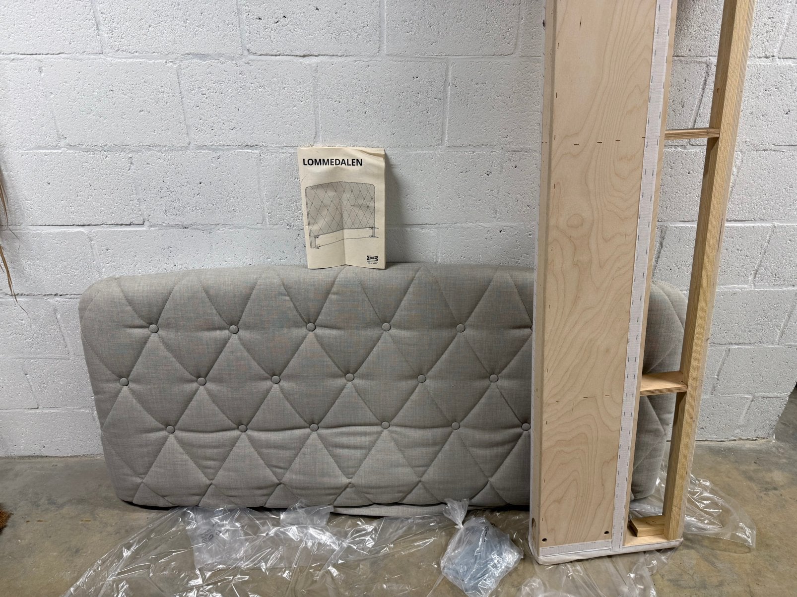 NIEUW Hoofdbord bed 160cm, Ophalen, Beige, Stof, 160 cm