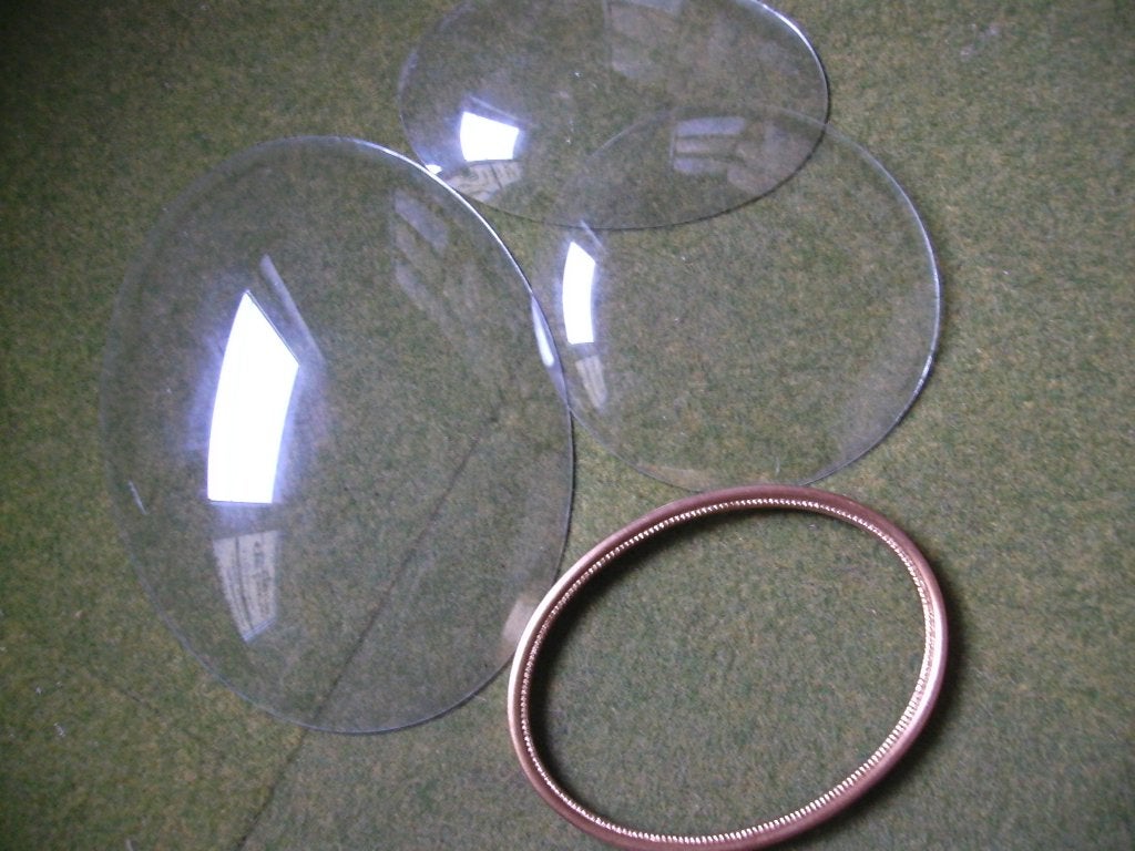 gebombeerd glas voor kaders ovaal en rond, Ophalen, Nieuw, Glas