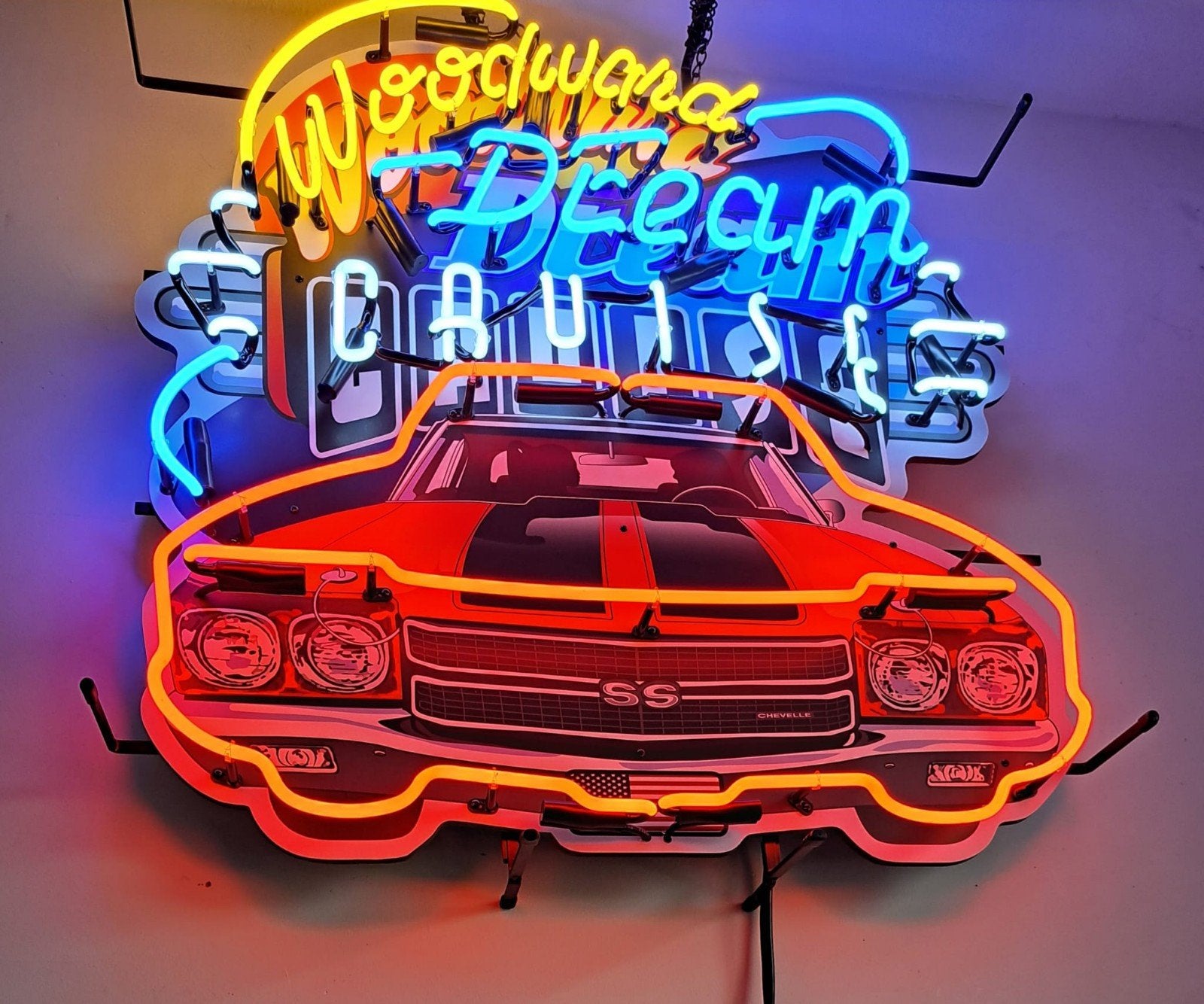 Neon verlichting Woodward Dreams cruises, Ophalen