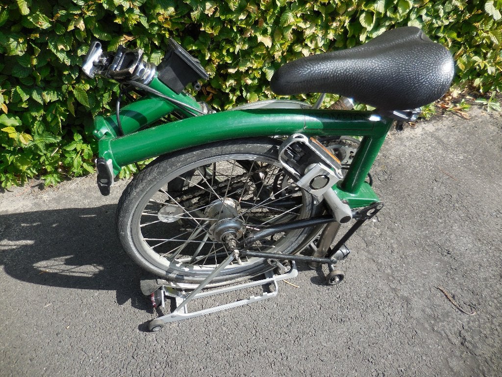 Brompton plooifiets-groen, Ophalen, Gebruikt, Brompton, Velgrem