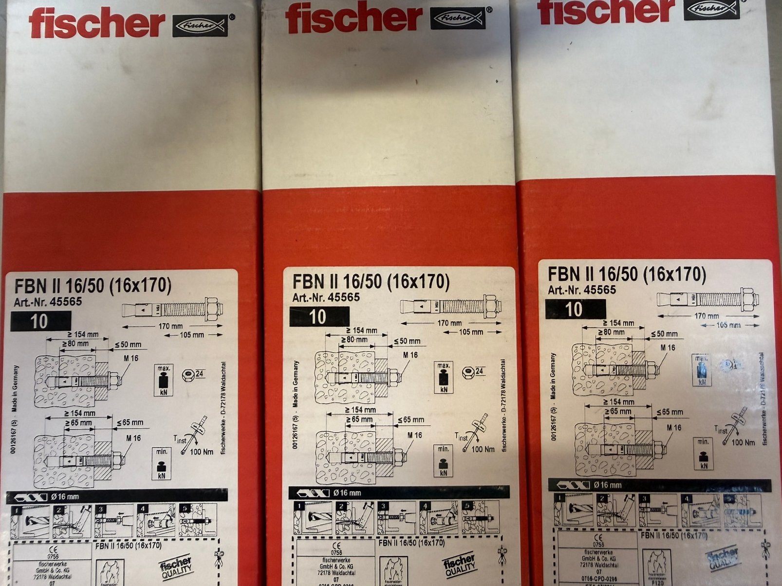 Fisher 45565 FBN II 16/50 boutanker 170mm 16mm 3x 10 stuks, Bricolage & Construction, Quincaillerie & Fixations, Enlèvement, Neuf