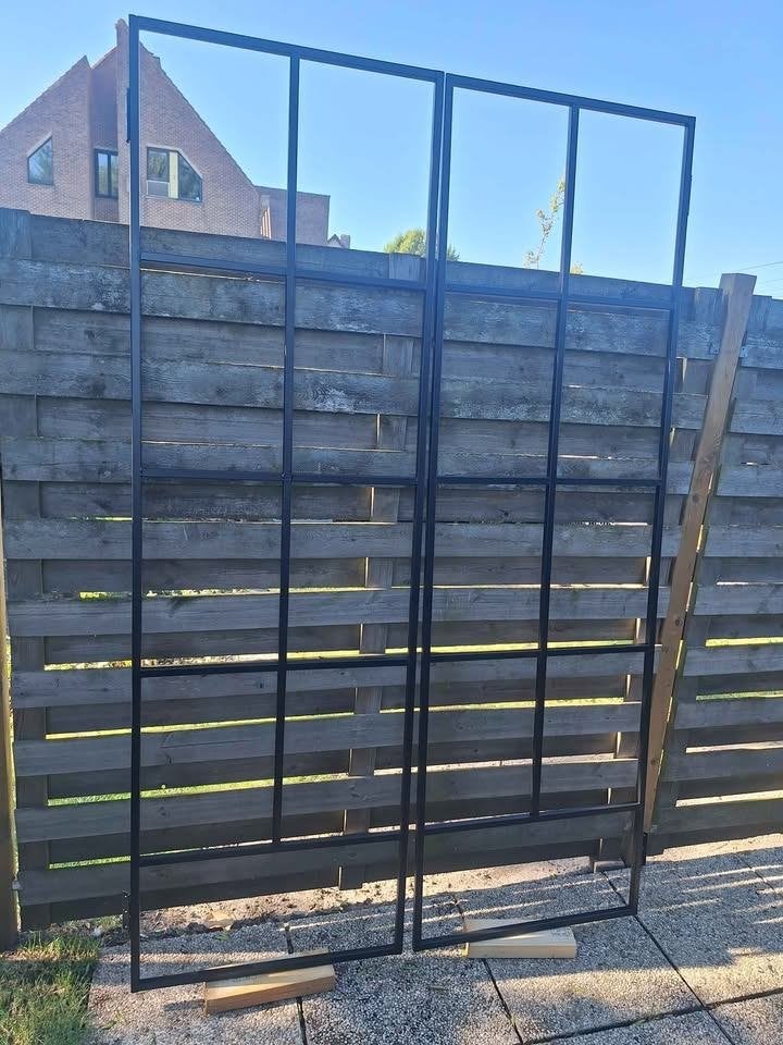 Dubbele metalen binnendeur, Ophalen, Gebruikt, Minder dan 80 cm, 215 cm of meer