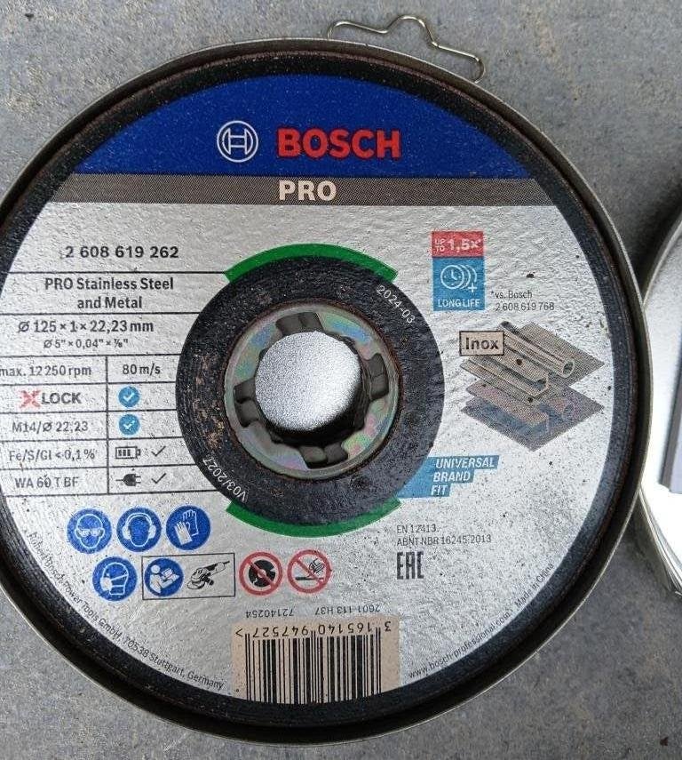 Disque à tronçonner Bosch PRO125 x 1 x 22,23 mm acier inoxe, Bricolage & Construction, Outillage | Meuleuses, Enlèvement ou Envoi