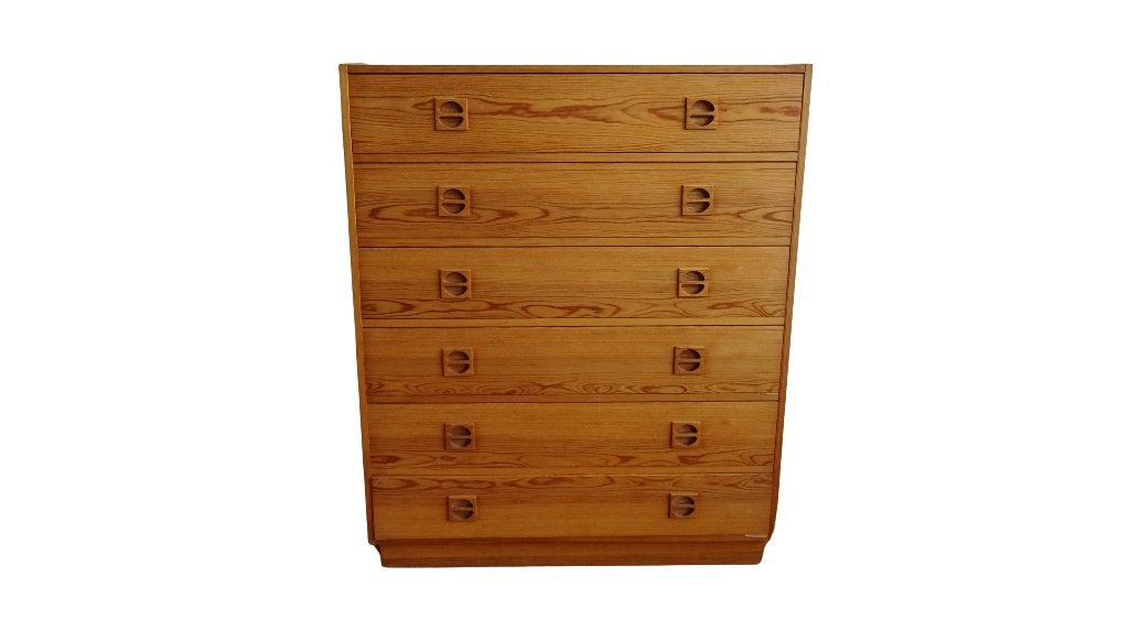 Veilinghuis Oranje - Deens design grenen ladenkast, 20 eeuw, Huis en Inrichting, Kasten | Ladekasten, Ophalen, Gebruikt, 5 laden of meer