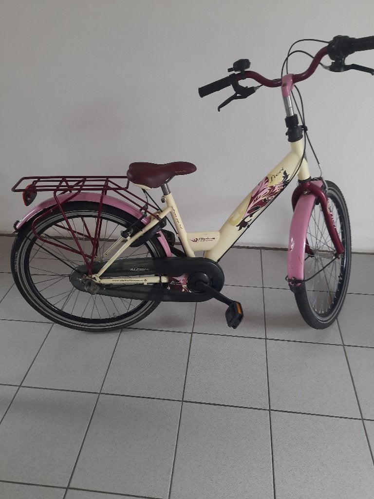 Meisjesfiets Alpina Fiori 24 inch wielen ., Fietsen en Brommers, Fietsen | Meisjes, Gebruikt, 24 inch, Handrem, Versnellingen