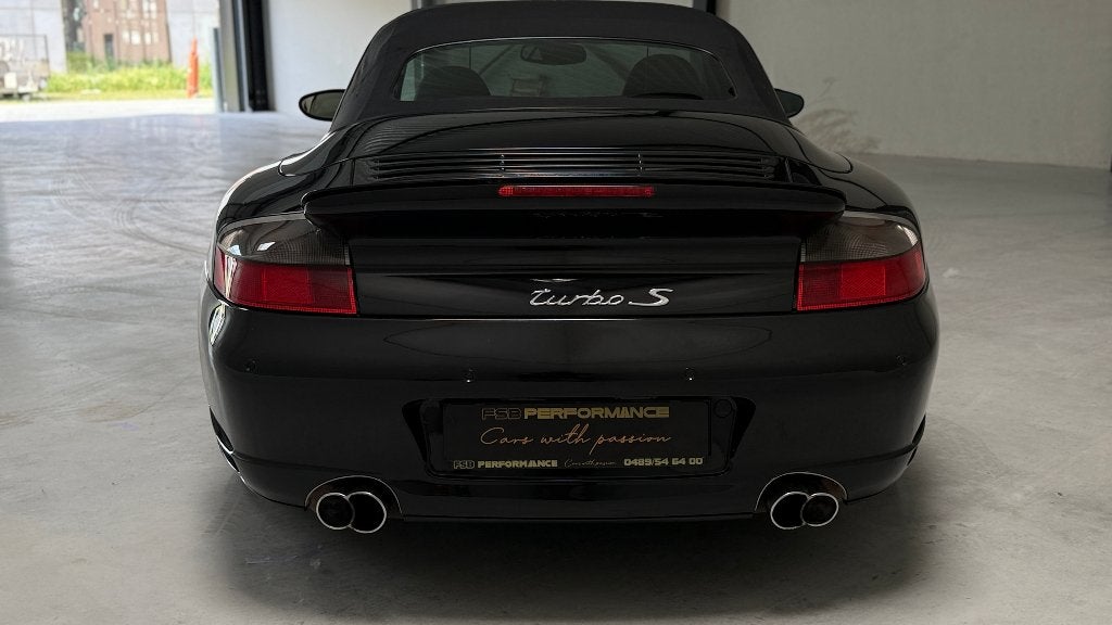 Porsche 996 Turbo Cabrio, Auto's, Automaat, Zwart, Zwart, Leder