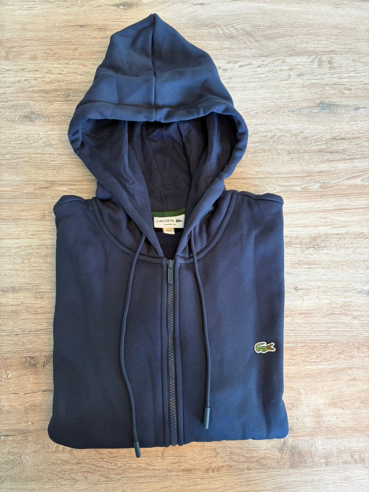 Sweat a capuche zippé Lacoste bleu taille XL, Enlèvement ou Envoi, Comme neuf, Bleu