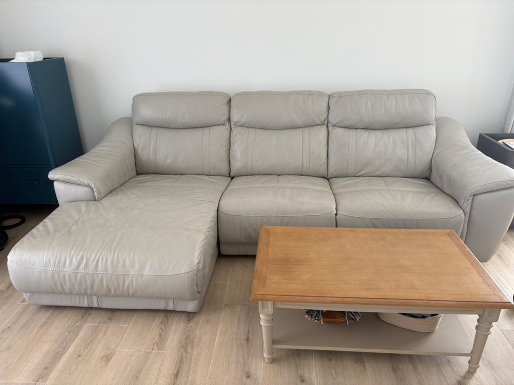 bank van echt leer, Huis en Inrichting, Ophalen, Zo goed als nieuw, Leer