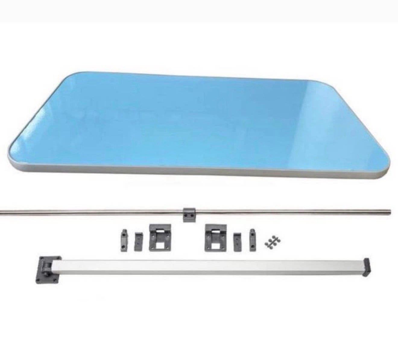 Blauwe glittertafel tafel + inklapbare poten Caravan Camper, Ophalen of Verzenden, Nieuw