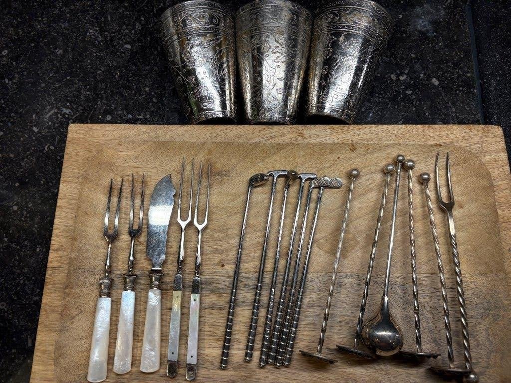 Verzilverd bestek, diverse items., Antiek en Kunst, Antiek | Bestek, Ophalen