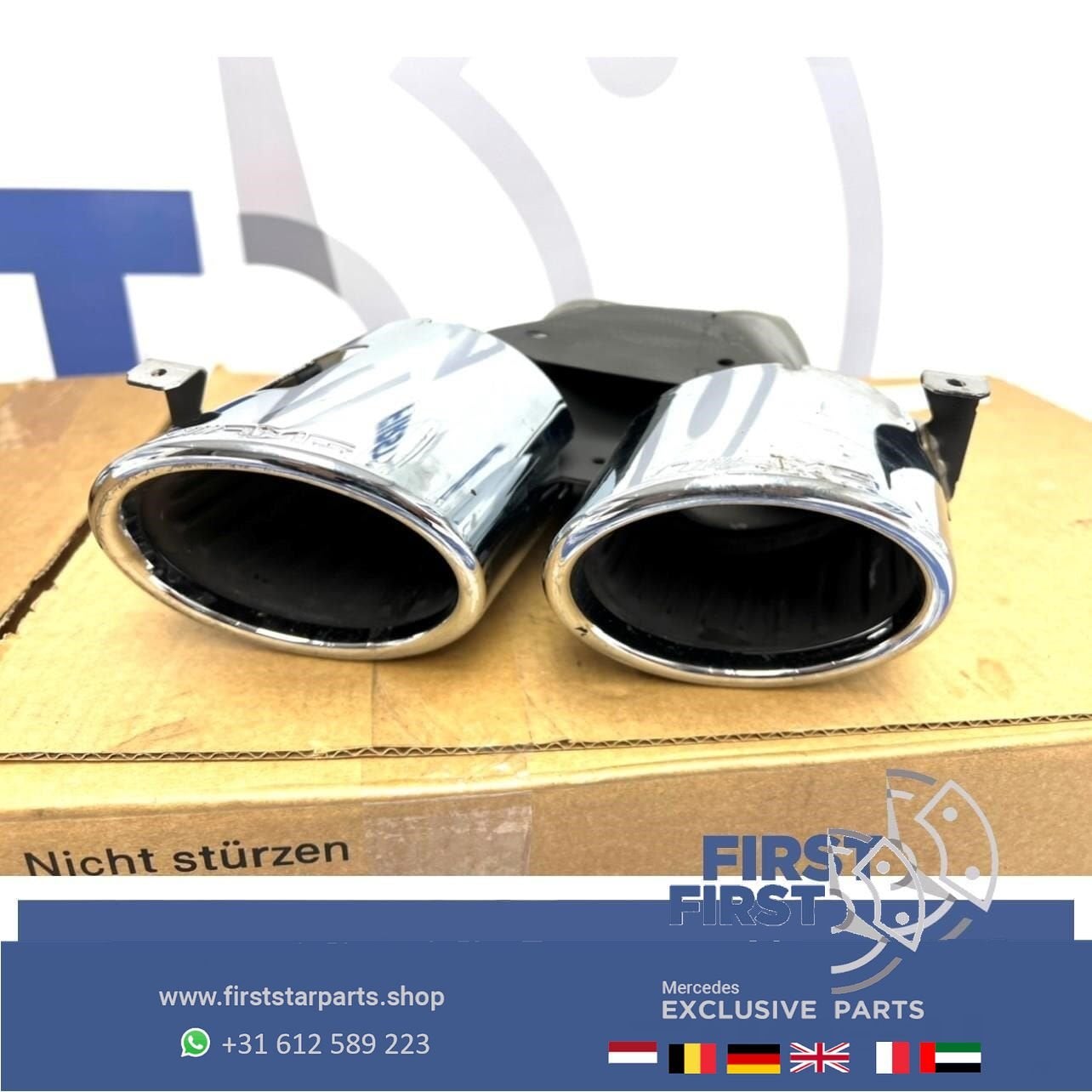 W177 V177 W118 A45S CLA45S AMG UITLAATSIERSTUKKEN SET CHROOM, Utilisé, -, -, Enlèvement ou Envoi