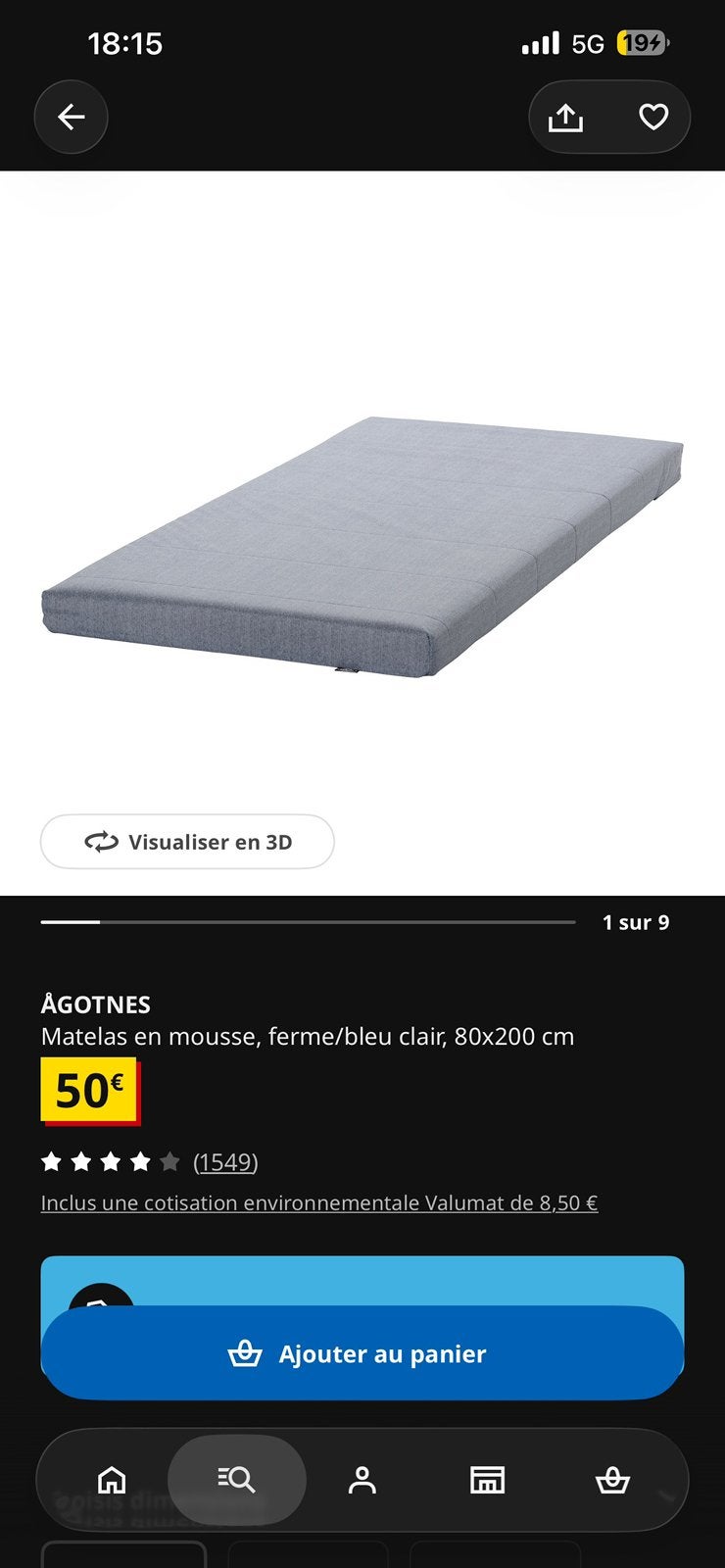 2 IKEA AGOTNES matrassen, Ophalen, Zo goed als nieuw, Matras