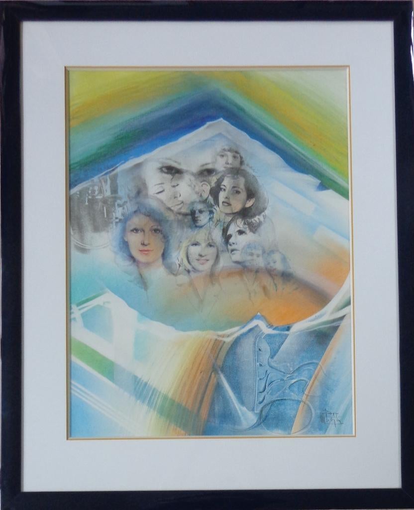 ROGER VAN BELLEGHEM / GEZICHTEN / ORIGINEEL WERK / 98x80cm, Enlèvement