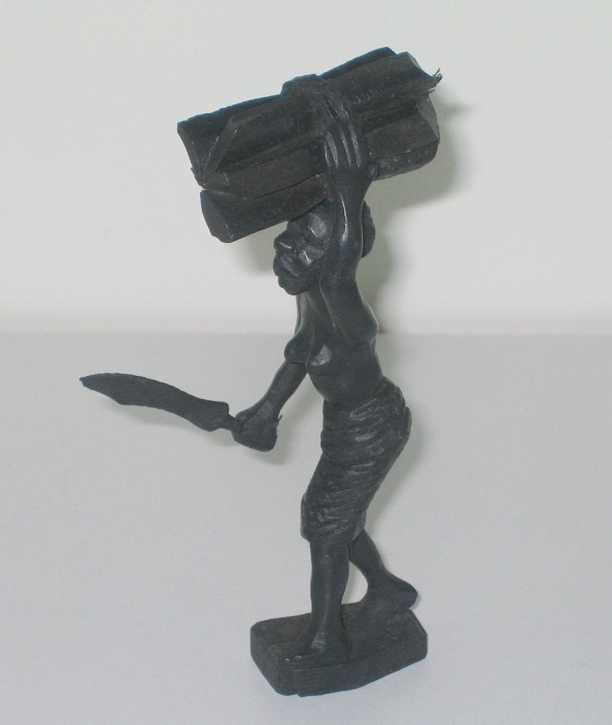 Femme africaine aux armoiries en ébène - 4024, Afrique, Bois, Moins de 20 cm, Enlèvement