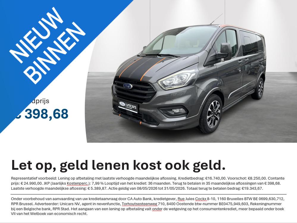 Ford Transit Custom 320S 2.0TD185Pk/136Kw A6 FWD Sport DC, Autos, Camionnettes & Utilitaires, Entreprise, Achat, Airbags, Air conditionné