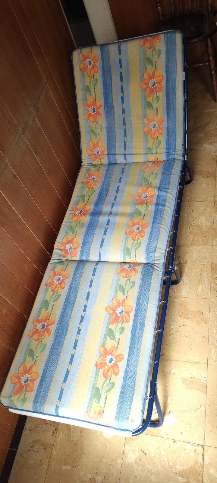 Chaise longue pliante vintage Sieger 100 % coton, fabriquée, Enlèvement ou Envoi